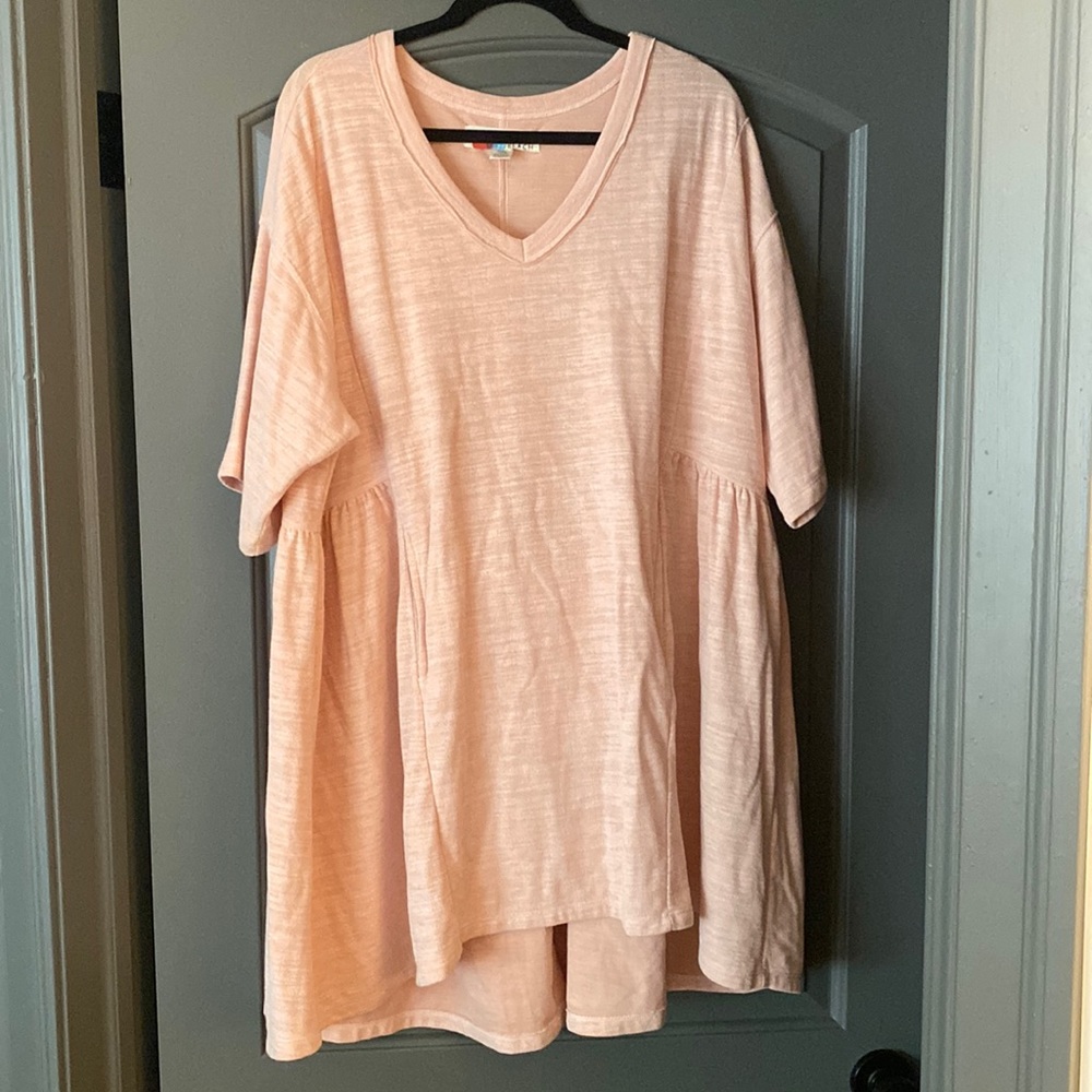 Free People Peach V-Neck Mini Dress